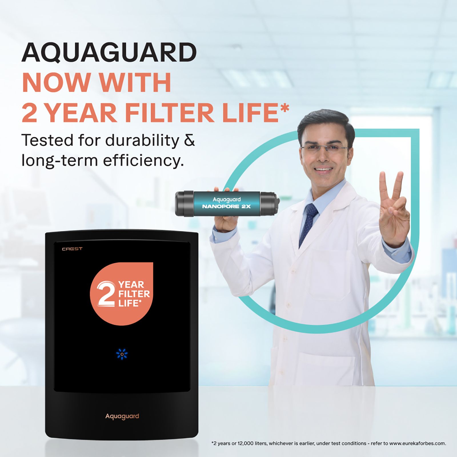 Aquaguard Enrich Crest UV Water Purifier with Nanopore 2X (Black) Aquaguard Enrich Crest UV Water Purifier with Nanopore 2X (Black)_7