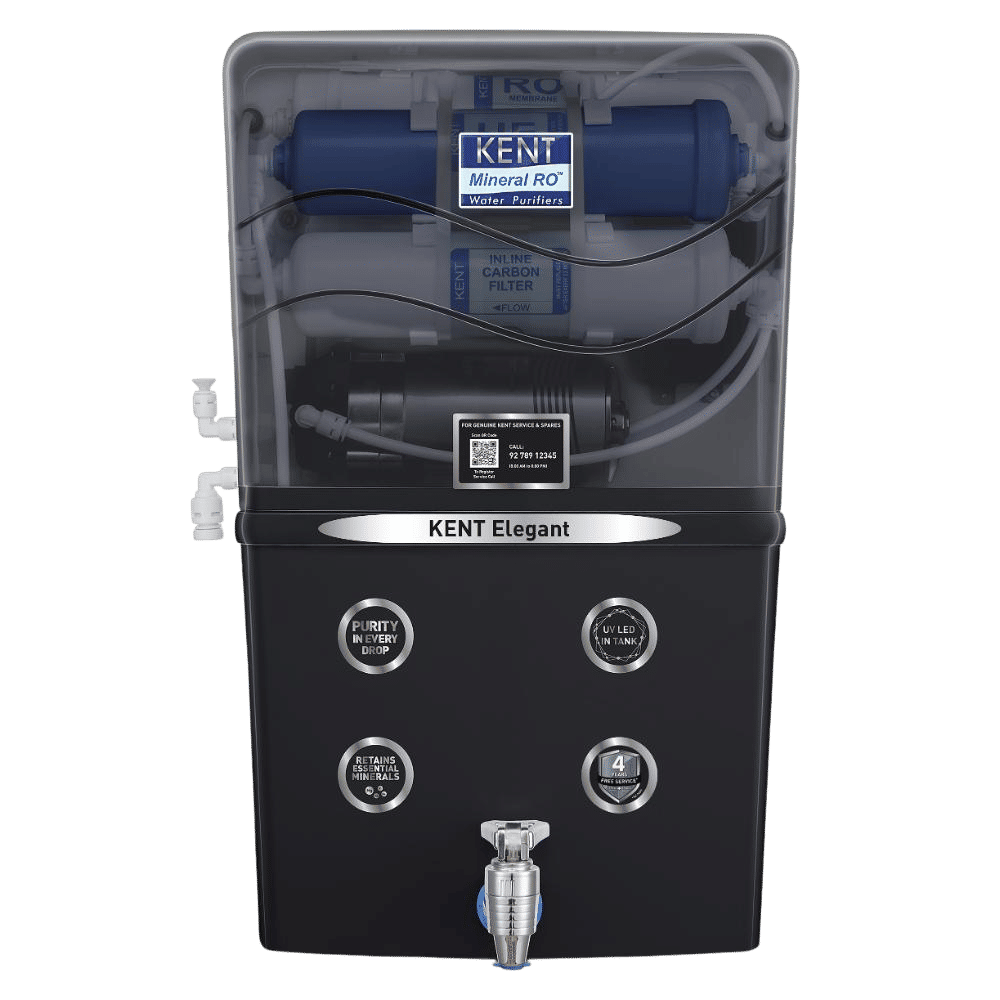 KENT Elegant 8L RO + UV + UF + TDS Water Purifier with Mineral RO Technology (Black)_1