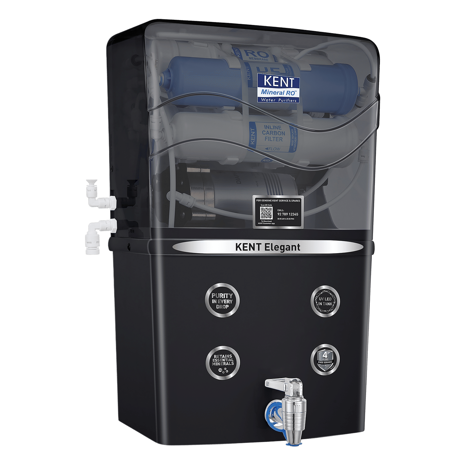 KENT Elegant 8L RO + UV + UF + TDS Water Purifier with Mineral RO Technology (Black)_5