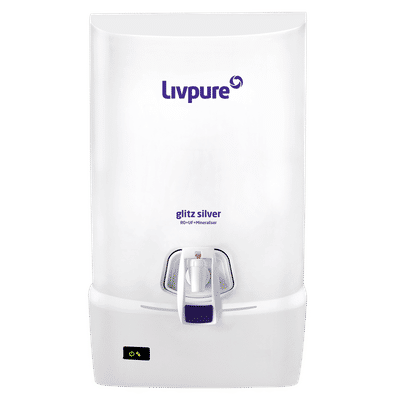 Livpure Glitz Silver 7L RO + UF + Mineraliser Water Purifier with LED Display (White)