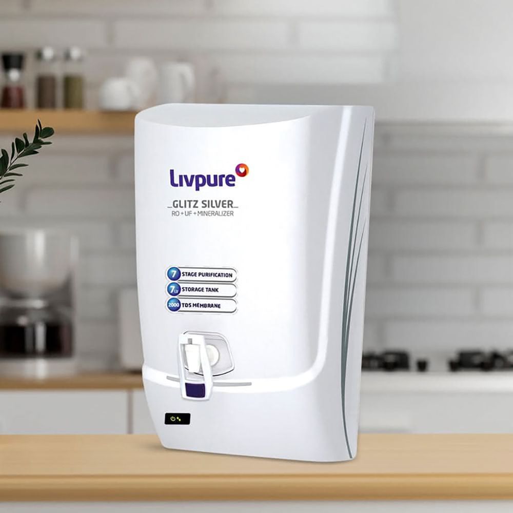 Livpure Glitz Silver 7L RO + UF + Mineraliser Water Purifier with LED Display (White) Livpure Glitz Silver 7L RO + UF + Mineraliser Water Purifier with LED Display (White)_8