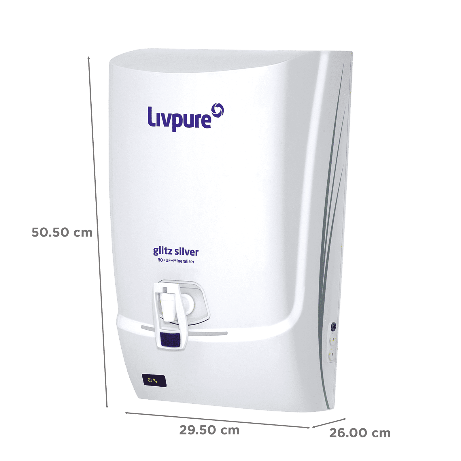 Livpure Glitz Silver 7L RO + UF + Mineraliser Water Purifier with LED Display (White) Livpure Glitz Silver 7L RO + UF + Mineraliser Water Purifier with LED Display (White)_2