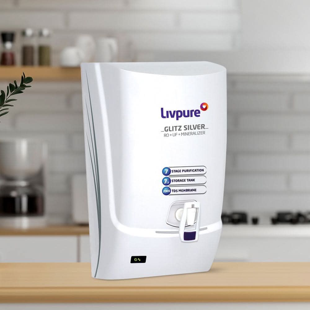 Livpure Glitz Silver 7L RO + UF + Mineraliser Water Purifier with LED Display (White) Livpure Glitz Silver 7L RO + UF + Mineraliser Water Purifier with LED Display (White)_6