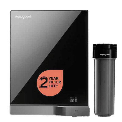 Aquaguard Aspire Slimtech 4L RO + UV 2X Water Purifier with 3-in-1 Active Copper Technology (Black)