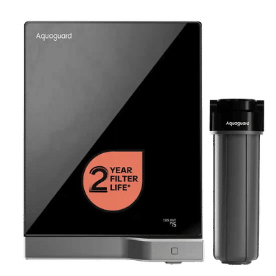 Aquaguard Aspire Slimtech 4L UV + UF Water Purifier with NanoPore 2X Filters (Black)