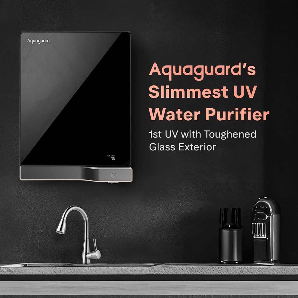 Aquaguard Aspire Slimtech 4L UV + UF Water Purifier with NanoPore 2X Filters (Black)_4