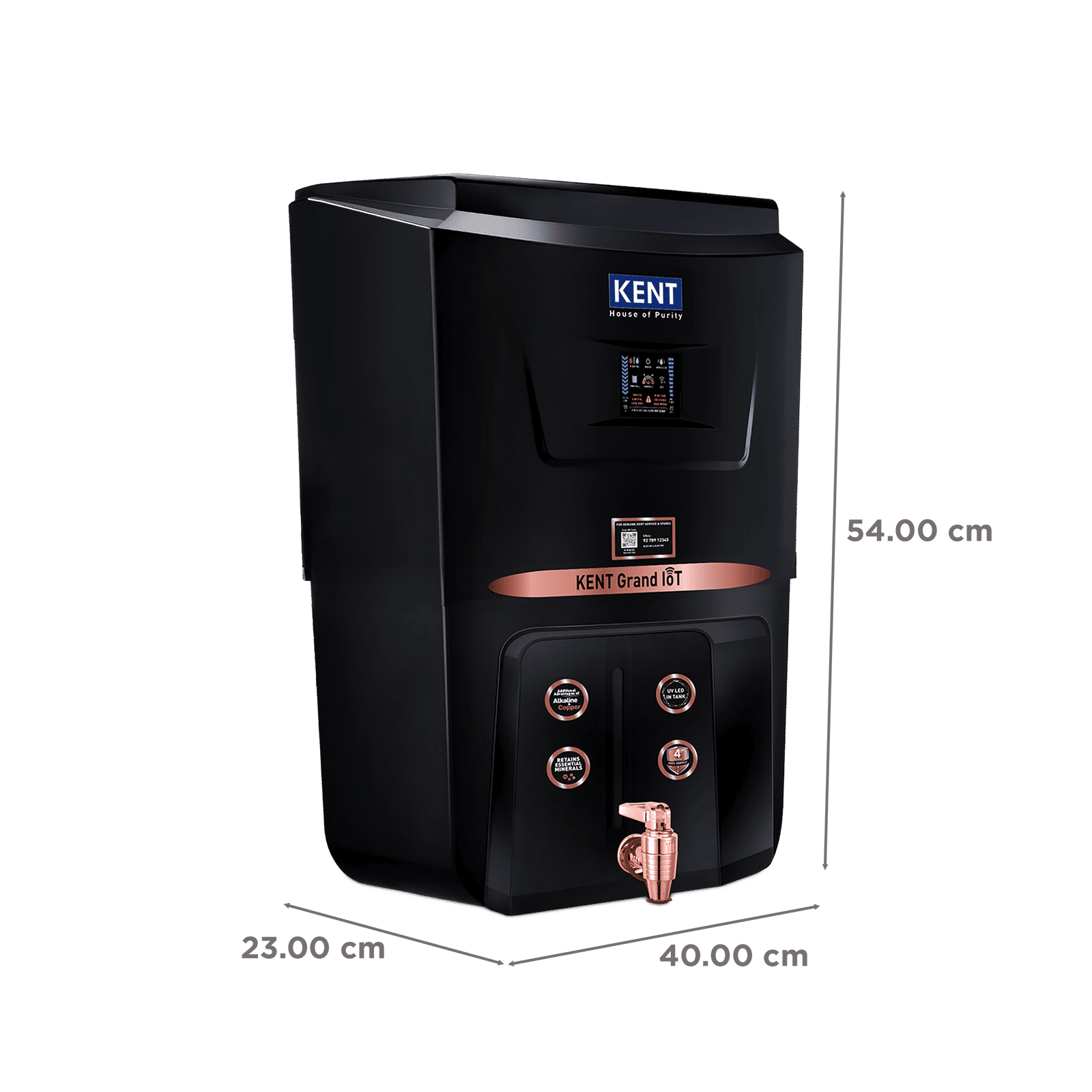 Kent Grand 8L RO + UV + UF + Alkaline + Copper + TDS Control Water Purifier with IoT Technology (Black) Kent Grand 8L RO + UV + UF + Alkaline + Copper + TDS Control Water Purifier with IoT Technology (Black)_2