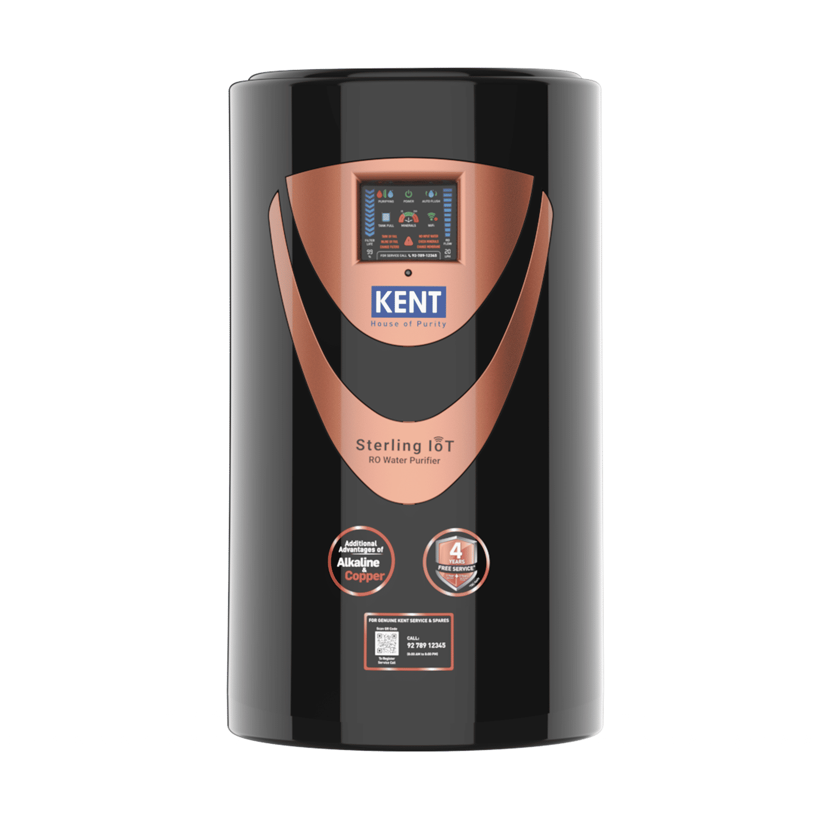 KENT Sterling 6L RO + UV + UF + Alkaline + Copper + TDS Control Water Purifier with Real Time Display of Water Quality & Filter Life (Black) KENT Sterling 6L RO + UV + UF + Alkaline + Copper + TDS Control Water Purifier with Real Time Display of Water Quality & Filter Life (Black)_2