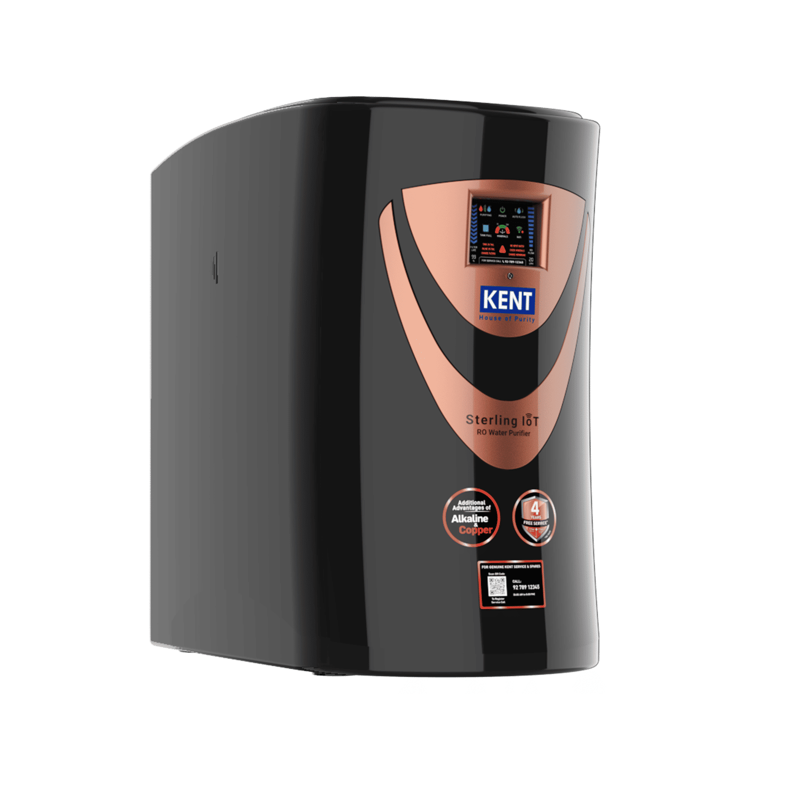 KENT Sterling 6L RO + UV + UF + Alkaline + Copper + TDS Control Water Purifier with Real Time Display of Water Quality & Filter Life (Black) KENT Sterling 6L RO + UV + UF + Alkaline + Copper + TDS Control Water Purifier with Real Time Display of Water Quality & Filter Life (Black)_3