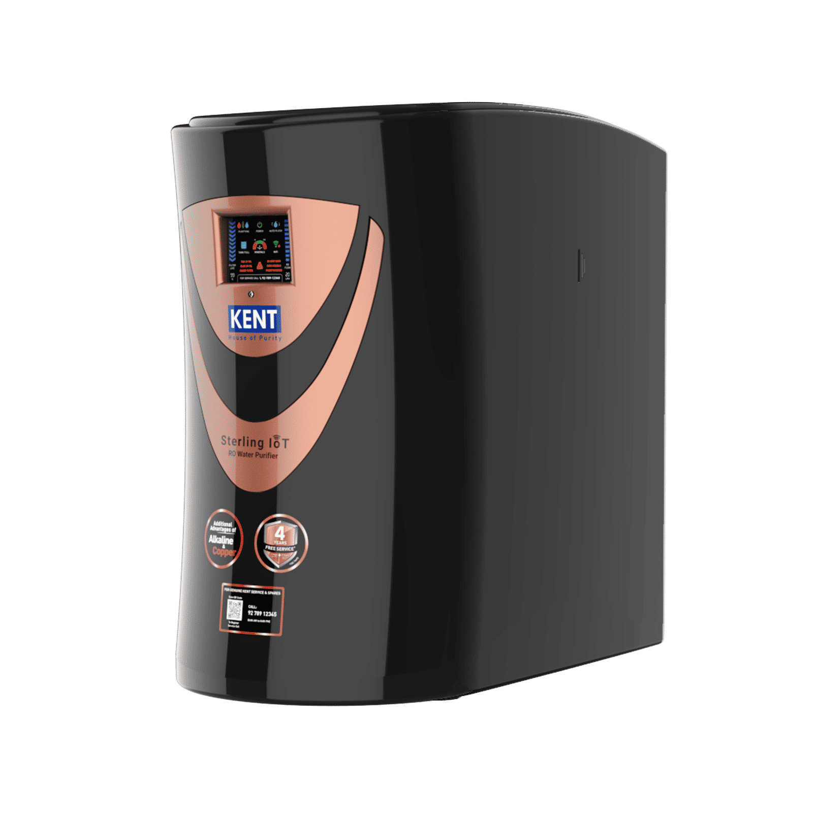 KENT Sterling 6L RO + UV + UF + Alkaline + Copper + TDS Control Water Purifier with Real Time Display of Water Quality & Filter Life (Black) KENT Sterling 6L RO + UV + UF + Alkaline + Copper + TDS Control Water Purifier with Real Time Display of Water Quality & Filter Life (Black)_4
