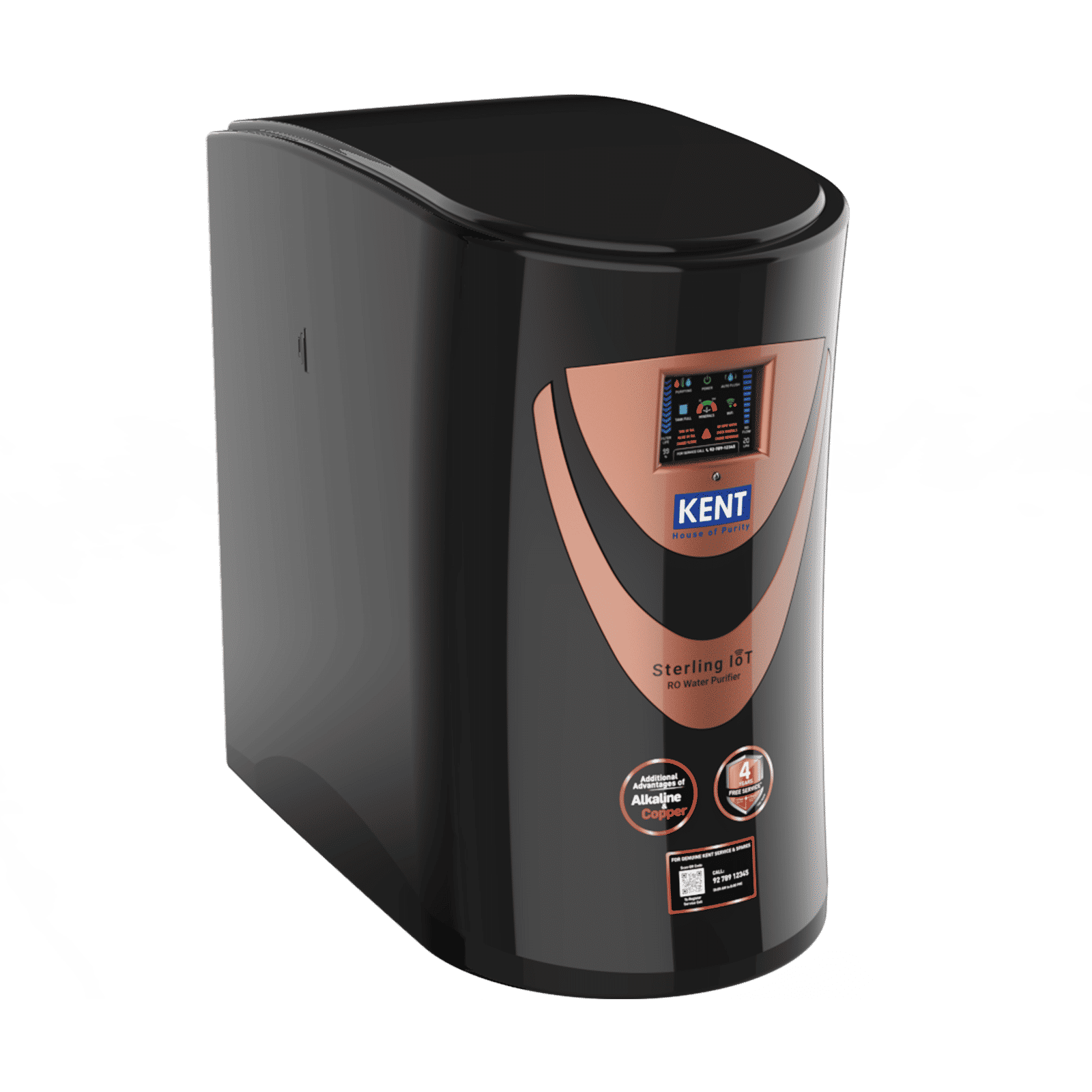 KENT Sterling 6L RO + UV + UF + Alkaline + Copper + TDS Control Water Purifier with Real Time Display of Water Quality & Filter Life (Black) KENT Sterling 6L RO + UV + UF + Alkaline + Copper + TDS Control Water Purifier with Real Time Display of Water Quality & Filter Life (Black)_5