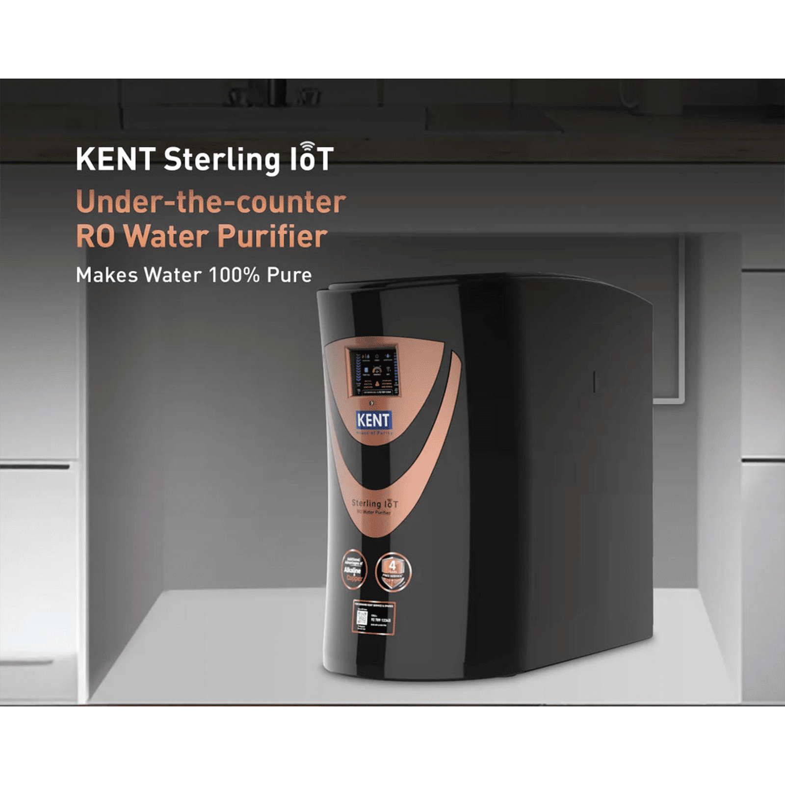 KENT Sterling 6L RO + UV + UF + Alkaline + Copper + TDS Control Water Purifier with Real Time Display of Water Quality & Filter Life (Black) KENT Sterling 6L RO + UV + UF + Alkaline + Copper + TDS Control Water Purifier with Real Time Display of Water Quality & Filter Life (Black)_8
