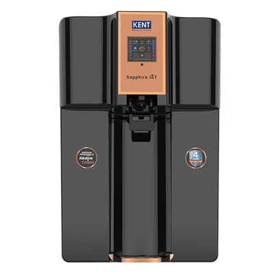 Kent Sapphire 8L RO + UV + UF + Alkaline + Copper + TDS Control Water Purifier with IoT Technology (Black)