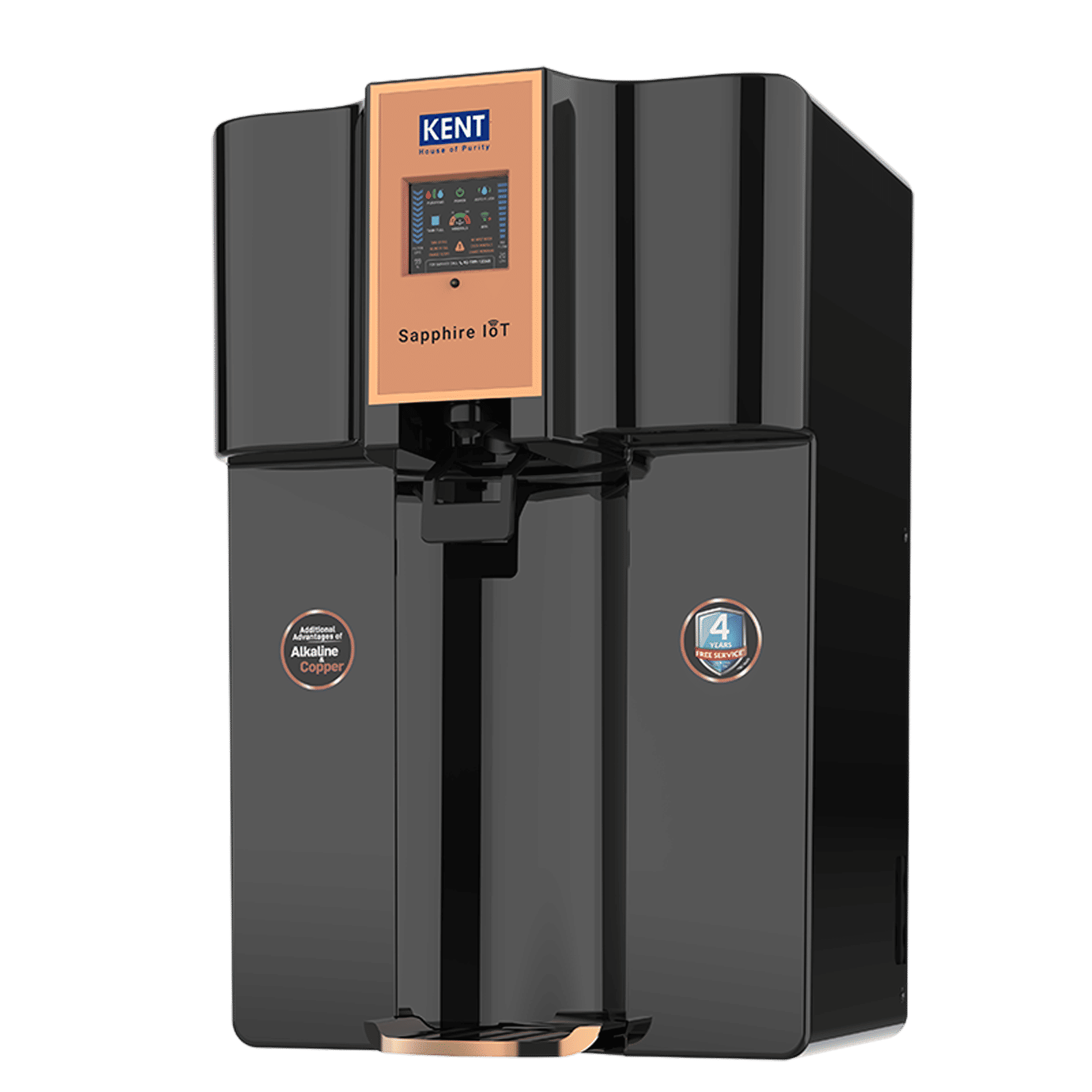 Kent Sapphire 8L RO + UV + UF + Alkaline + Copper + TDS Control Water Purifier with IoT Technology (Black) Kent Sapphire 8L RO + UV + UF + Alkaline + Copper + TDS Control Water Purifier with IoT Technology (Black)_2