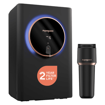 Aquaguard Aspire Halo 5L UV + RO + CU Alkaline Water Purifier with NanoPore Long-Life Filter Technology ( Black)