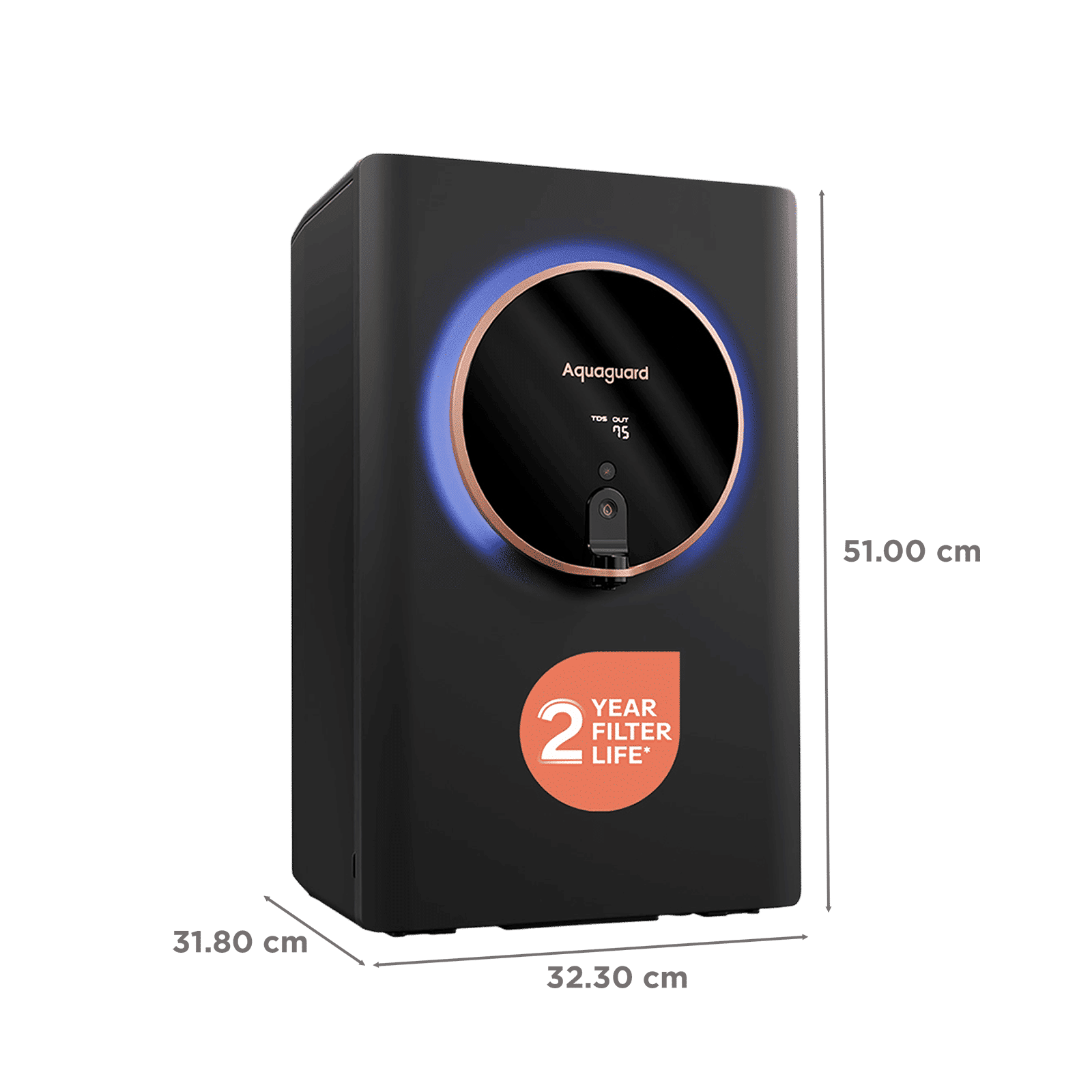 Aquaguard Aspire Halo 5L UV + RO + CU Alkaline Water Purifier with NanoPore Long-Life Filter Technology ( Black) Aquaguard Aspire Halo 5L UV + RO + CU Alkaline Water Purifier with NanoPore Long-Life Filter Technology ( Black)_2