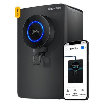 Atomberg Intellon 8L RO + UV + UF + TDS + Alkaliser Water Purifier with Intelligent Filtration System (Midnight Black)