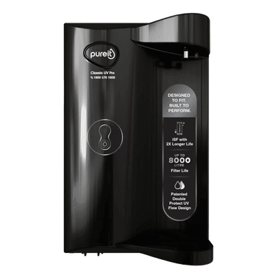 Pureit Classic UV Pro UV Instant Water Purifier with Patented Double Protect UV Flow Design (Black)