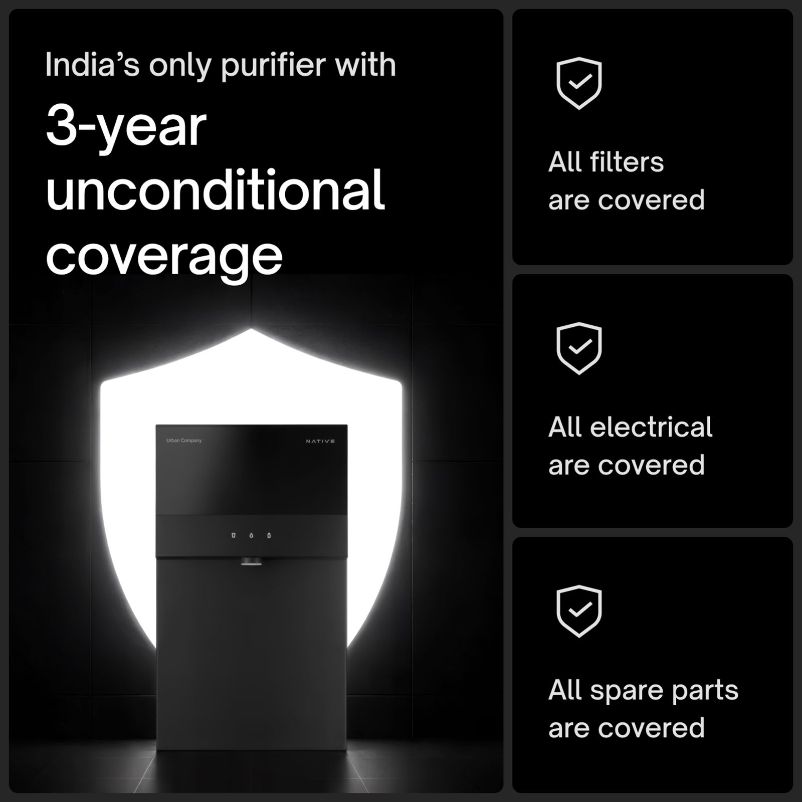 Native by UC M3 Pro 6L RO + UV + Alkaline + Mineraliser + Copper Water Purifier with Smart Rinse Technology (Black) Native by UC M3 Pro 6L RO + UV + Alkaline + Mineraliser + Copper Water Purifier with Smart Rinse Technology (Black)_12