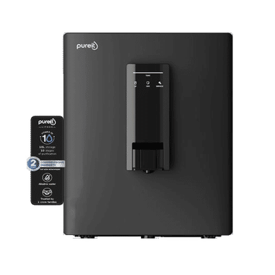 Pureit Lithos 10L RO + UV + MF + Alkaline Water Purifier with 10 Stage Purification (Black)