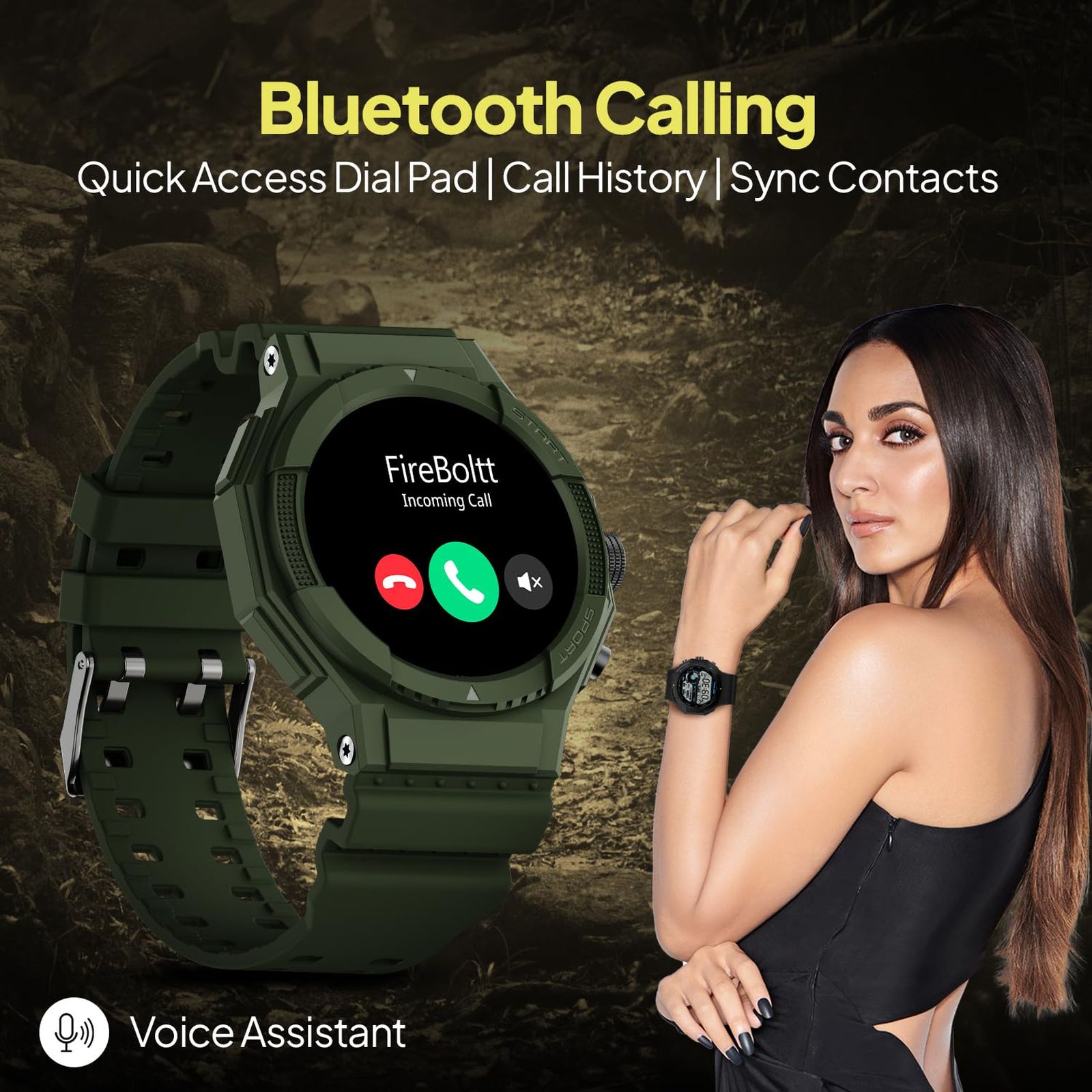 FIRE-BOLTT Quest Smartwatch with Bluetooth Calling (35.3mm HD Display, IP67 Water Resistant, Wildwood Green Strap)_6