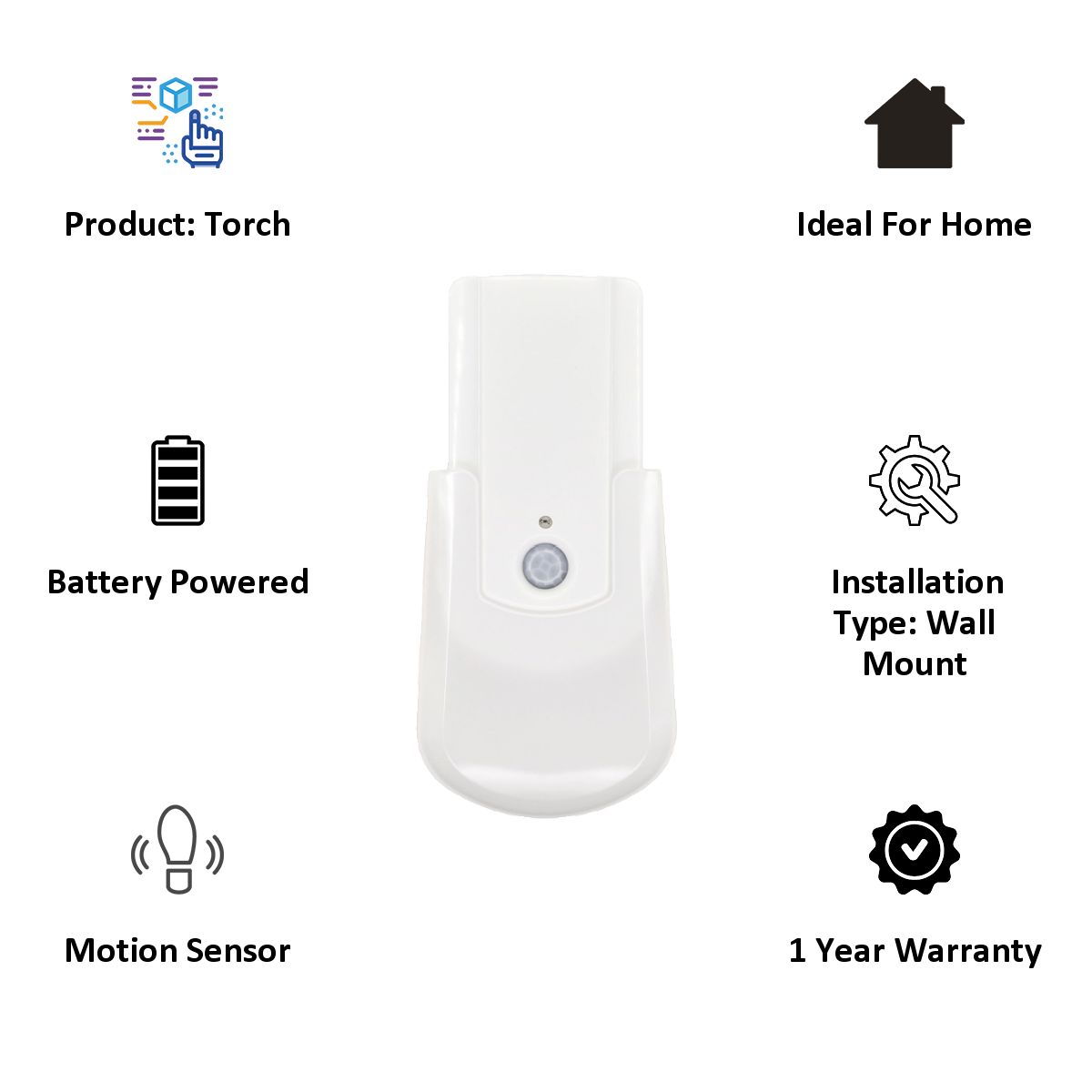 Juvo Wonderlite Battery Powered Smart Motion Sensor Torch (SW1007-WL, White) Juvo Wonderlite Battery Powered Smart Motion Sensor Torch (SW1007-WL, White)_5
