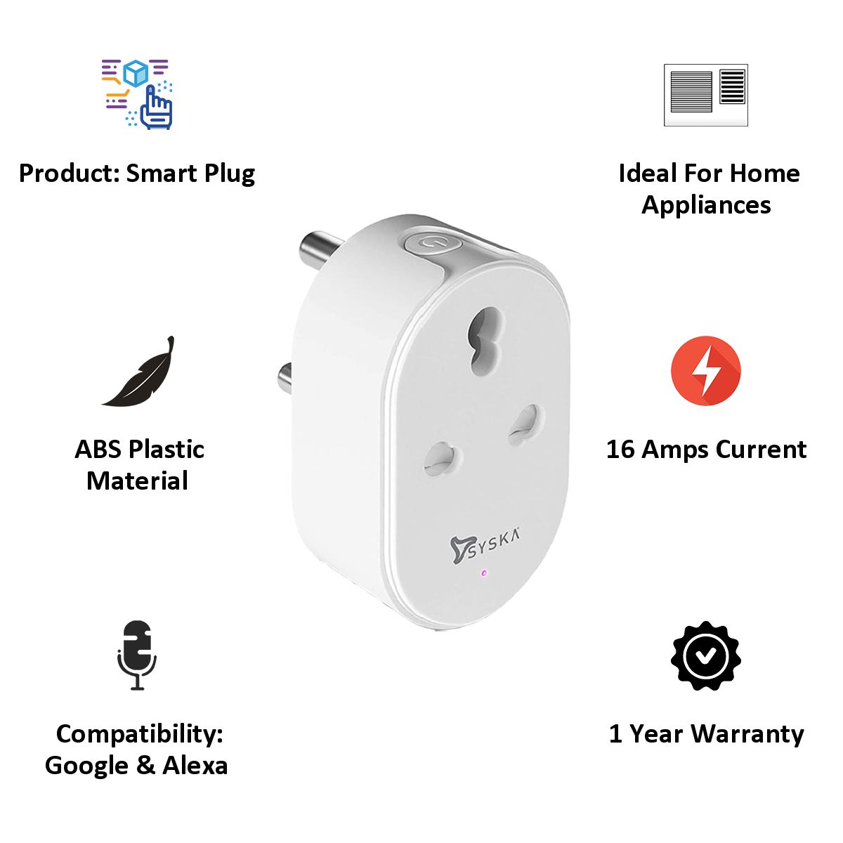 SYSKA 16 A Smart Plug (SSK-MWP003, White) SYSKA 16 A Smart Plug (SSK-MWP003, White)_3