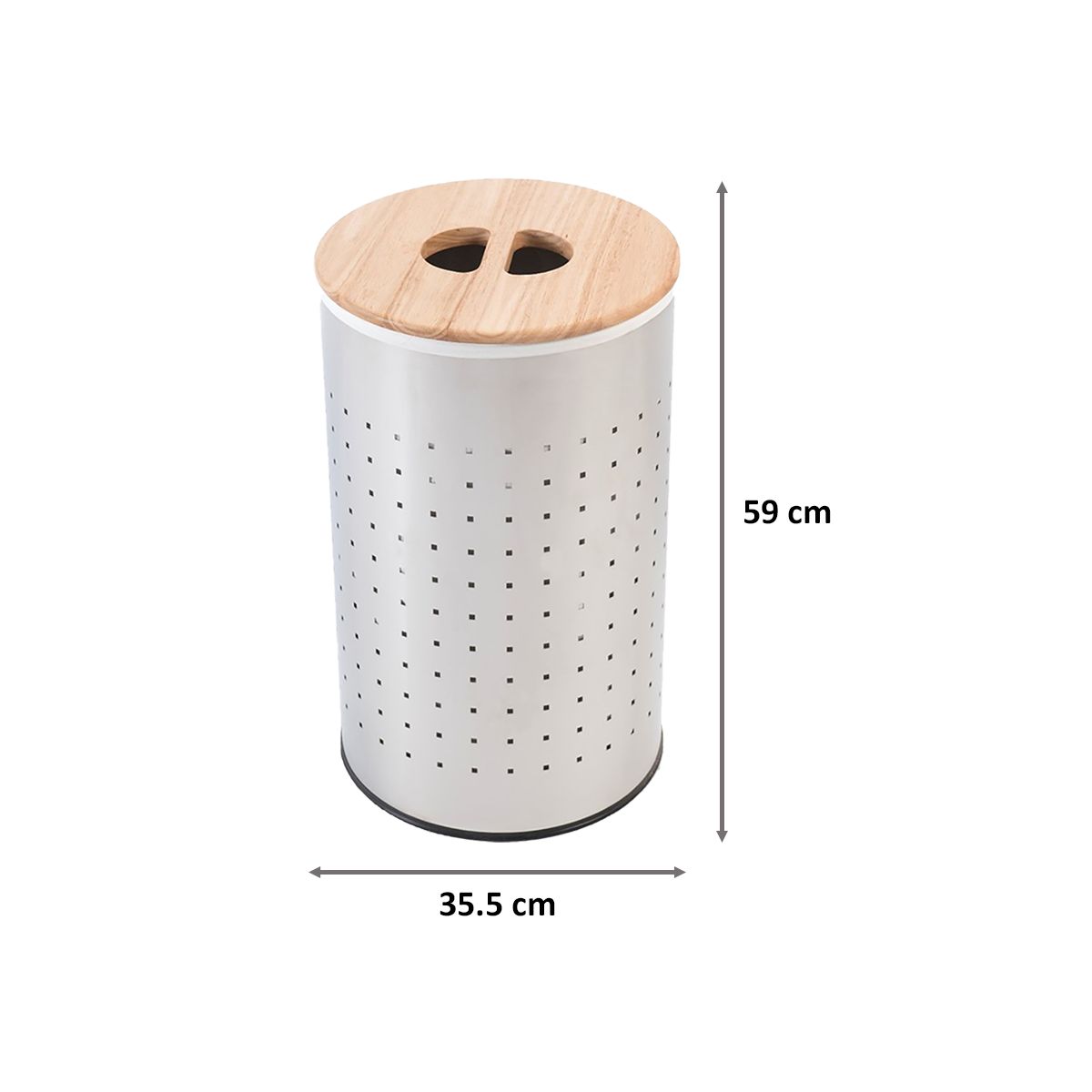 sabichi Stainless Steel Laundry Bin (53 litre, 183149, Silver)_2
