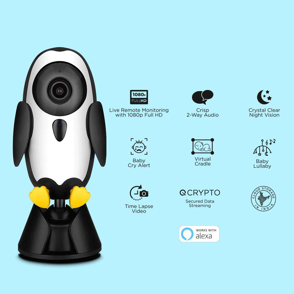 Qubo Baby Cam 1080p Full HD Wi-Fi CCTV Smart Baby Monitor (Alexa Supported, HCB01, White) Qubo Baby Cam 1080p Full HD Wi-Fi CCTV Smart Baby Monitor (Alexa Supported, HCB01, White)_3