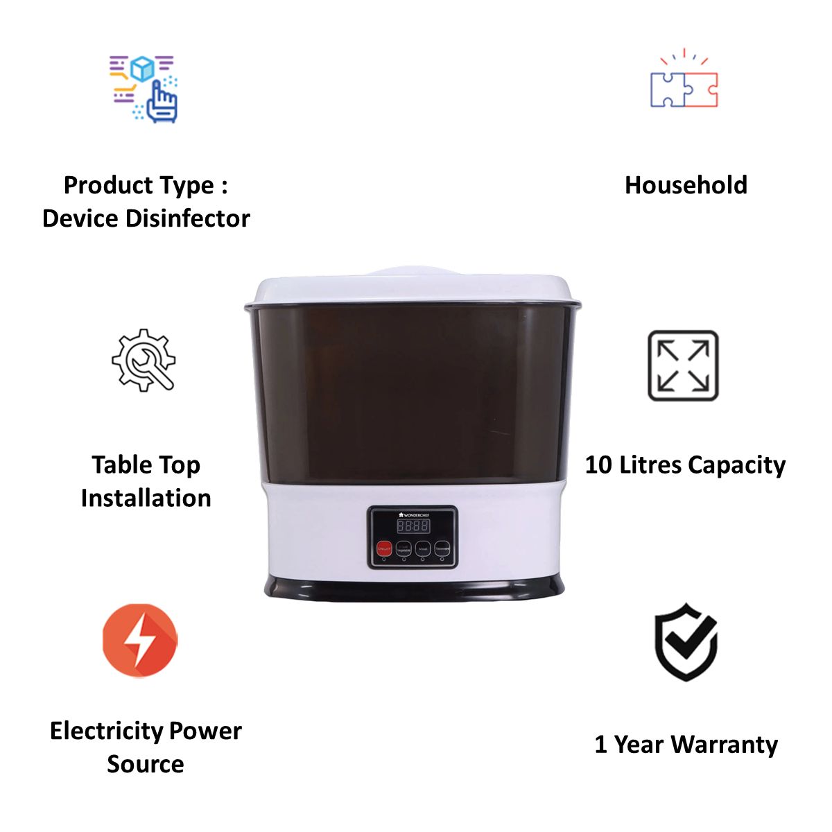 WONDERCHEF Veneto Electric Ozonizer (De-Odorizers Food Items, 63153575, Black/White) WONDERCHEF Veneto Electric Ozonizer (De-Odorizers Food Items, 63153575, Black/White)_4