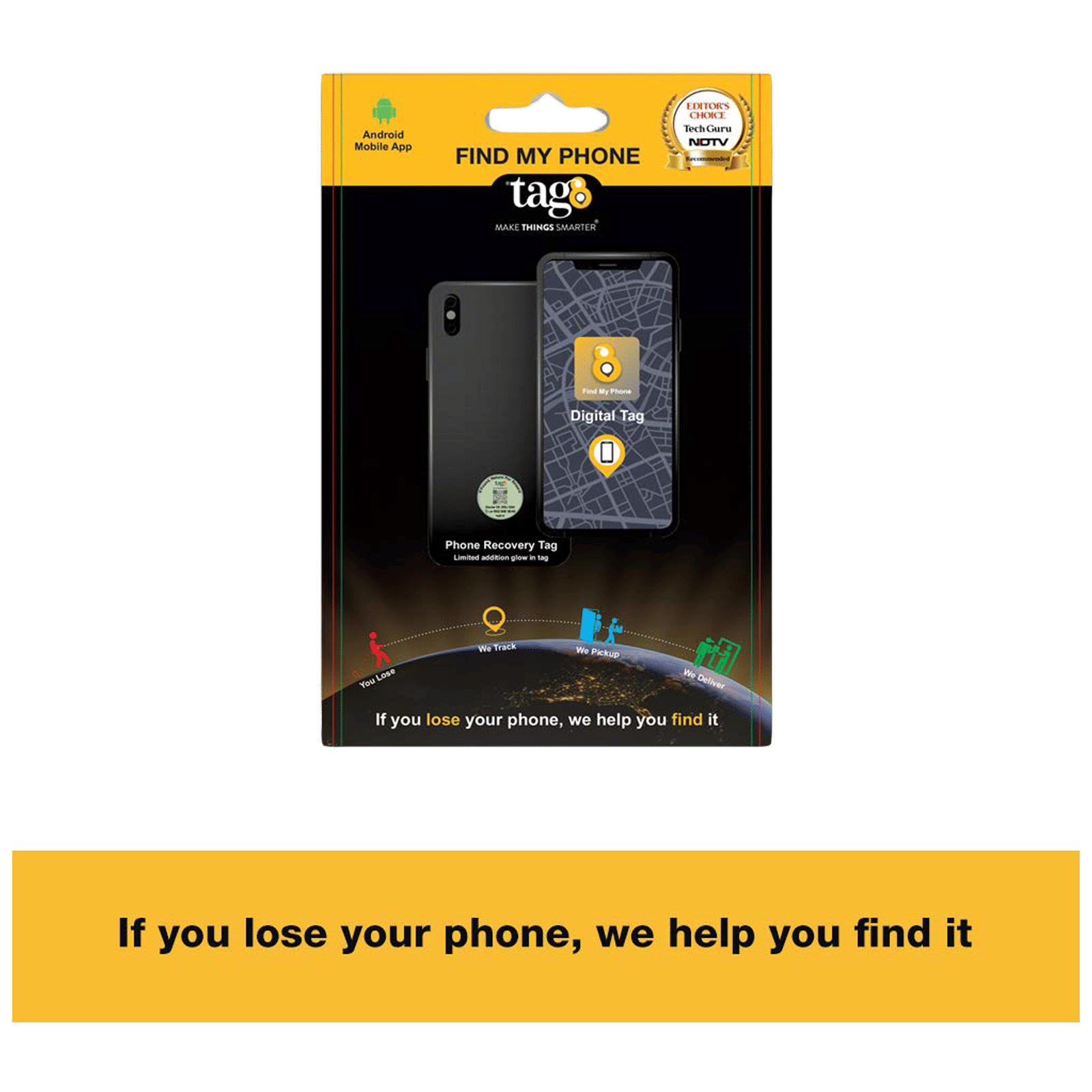 tag8 Digital Phone Recovery Tag (AI Enabled, 800020, Black) tag8 Digital Phone Recovery Tag (AI Enabled, 800020, Black)_5