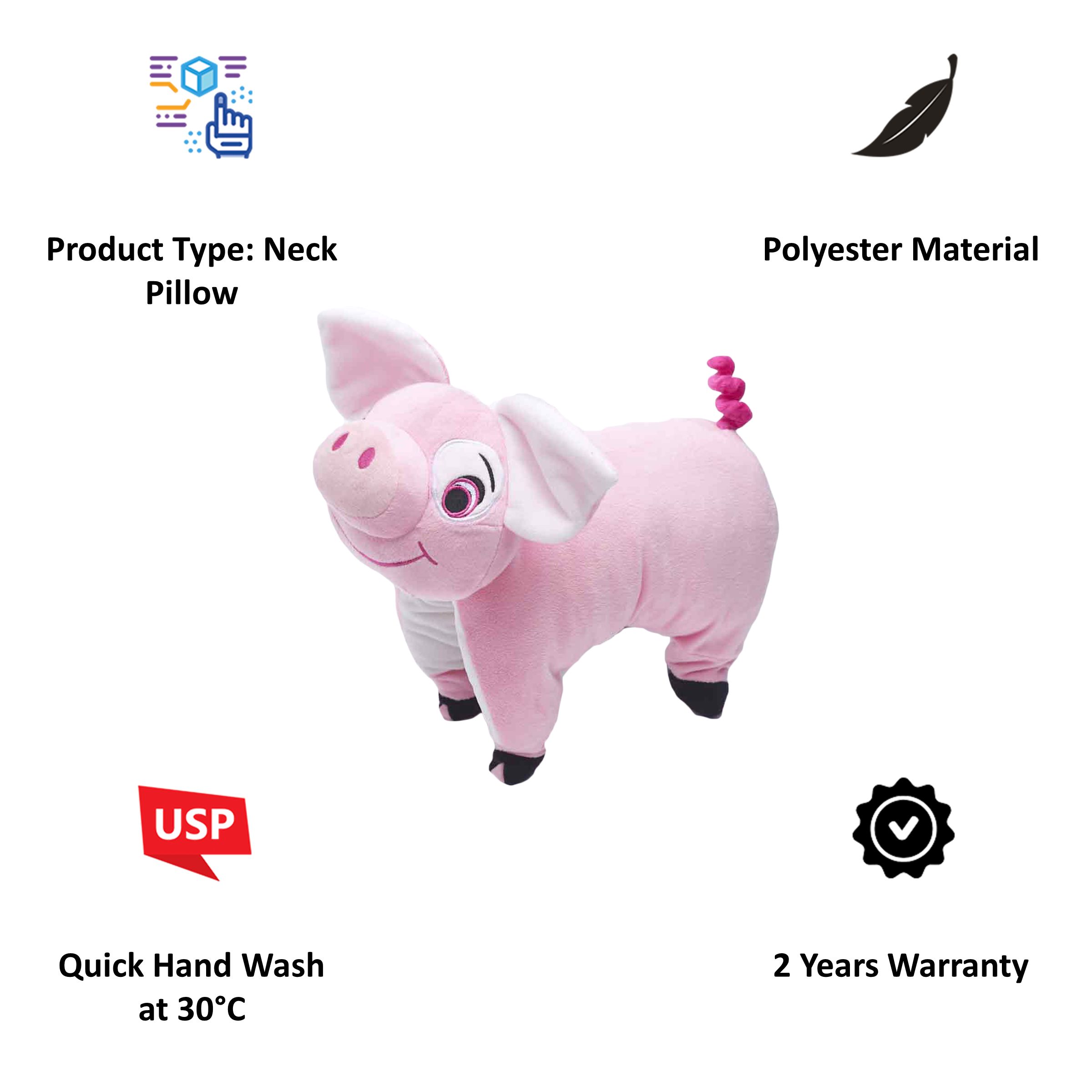 TRAVEL BLUE Pinky The Pig Polyester Neck Pillow (Soft and Comfortable, Multicolor) TRAVEL BLUE Pinky The Pig Polyester Neck Pillow (Soft and Comfortable, Multicolor)_4
