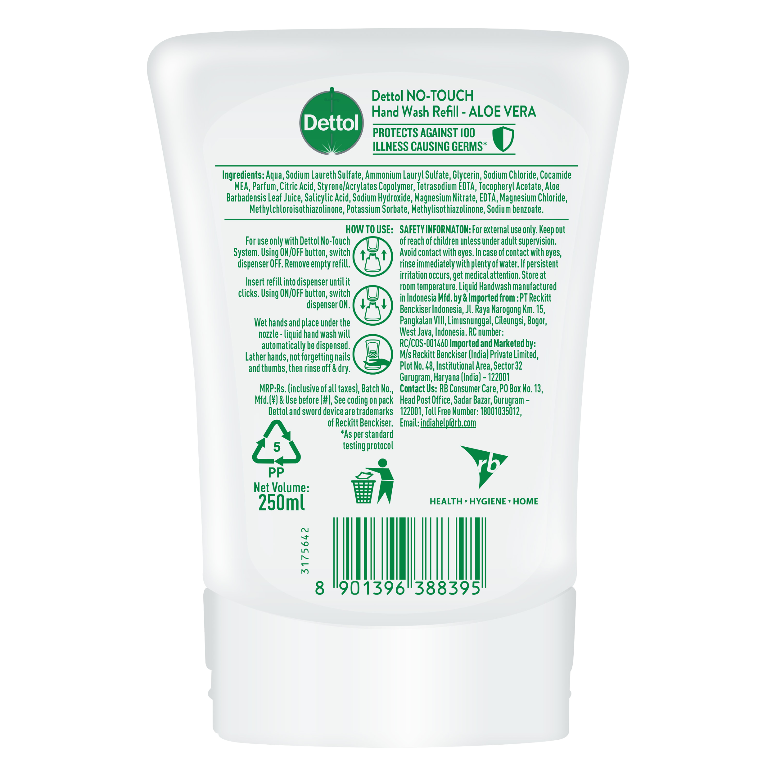 Dettol No-Touch Automatic Handwash Refill (250 ml Capacity, 3190608, White/Green) Dettol No-Touch Automatic Handwash Refill (250 ml Capacity, 3190608, White/Green)_3
