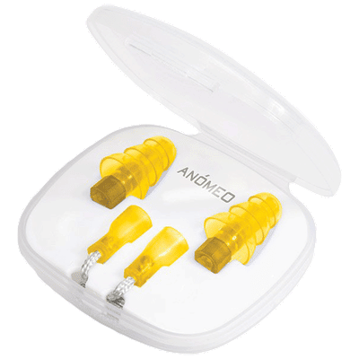 ANOMEO Professional Silicone and Polypropylene Earplugs (Cut Out Excess Sound,2427, Yellow)