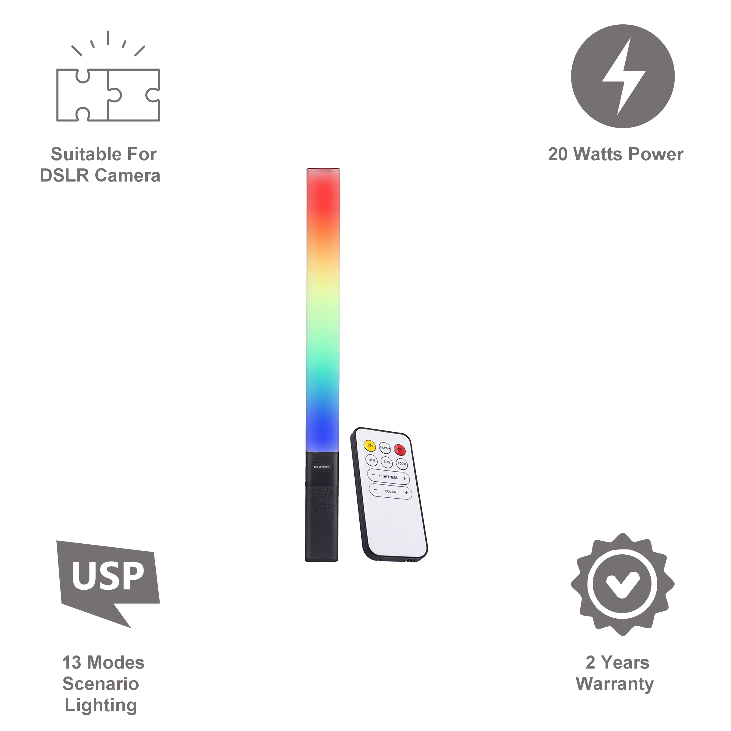 Digitek DSL 20W RGB LED Light Wand with Remote for Photography, Videography & Live Streaming (Easy Buttons Control)_3