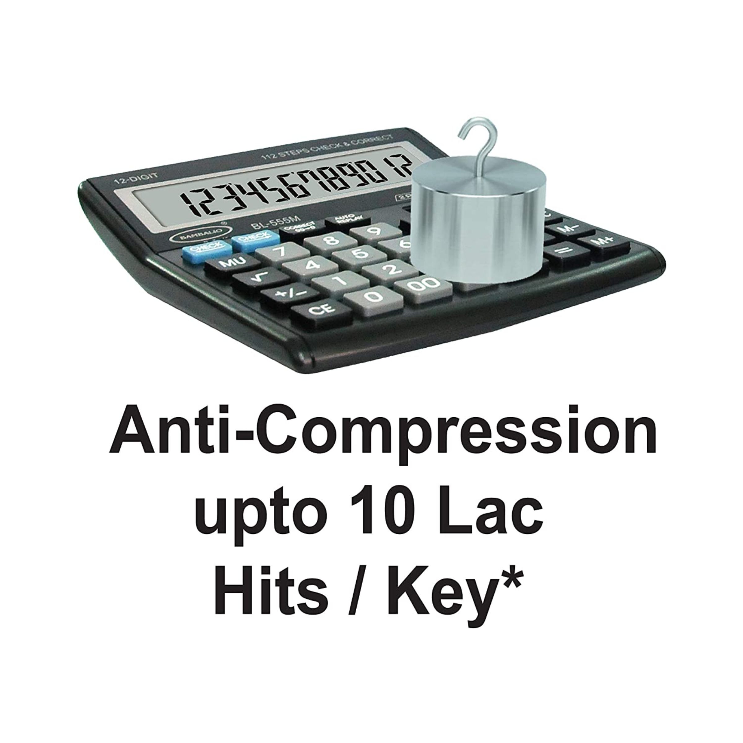BAMBALIO Basic Calculator (12 Digits-Large Display, BL-555, Metallic)_5