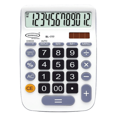 BAMBALIO Basic Calculator (12 Digits-Large Display, BL-777, White)