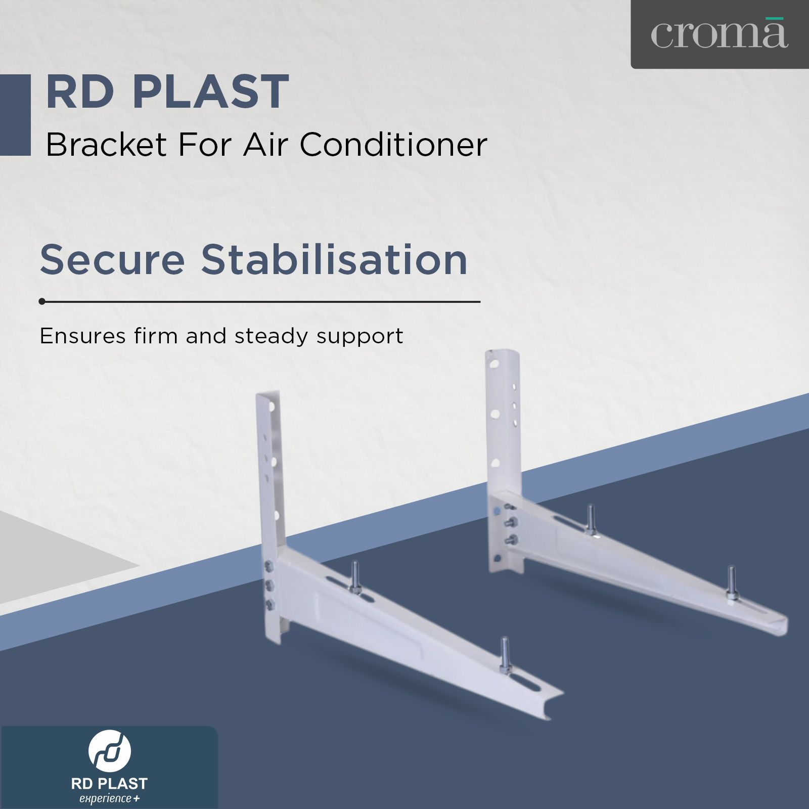 RD PLAST Bracket For Air Conditioner (Wall Mount, RW 8545, White)_3