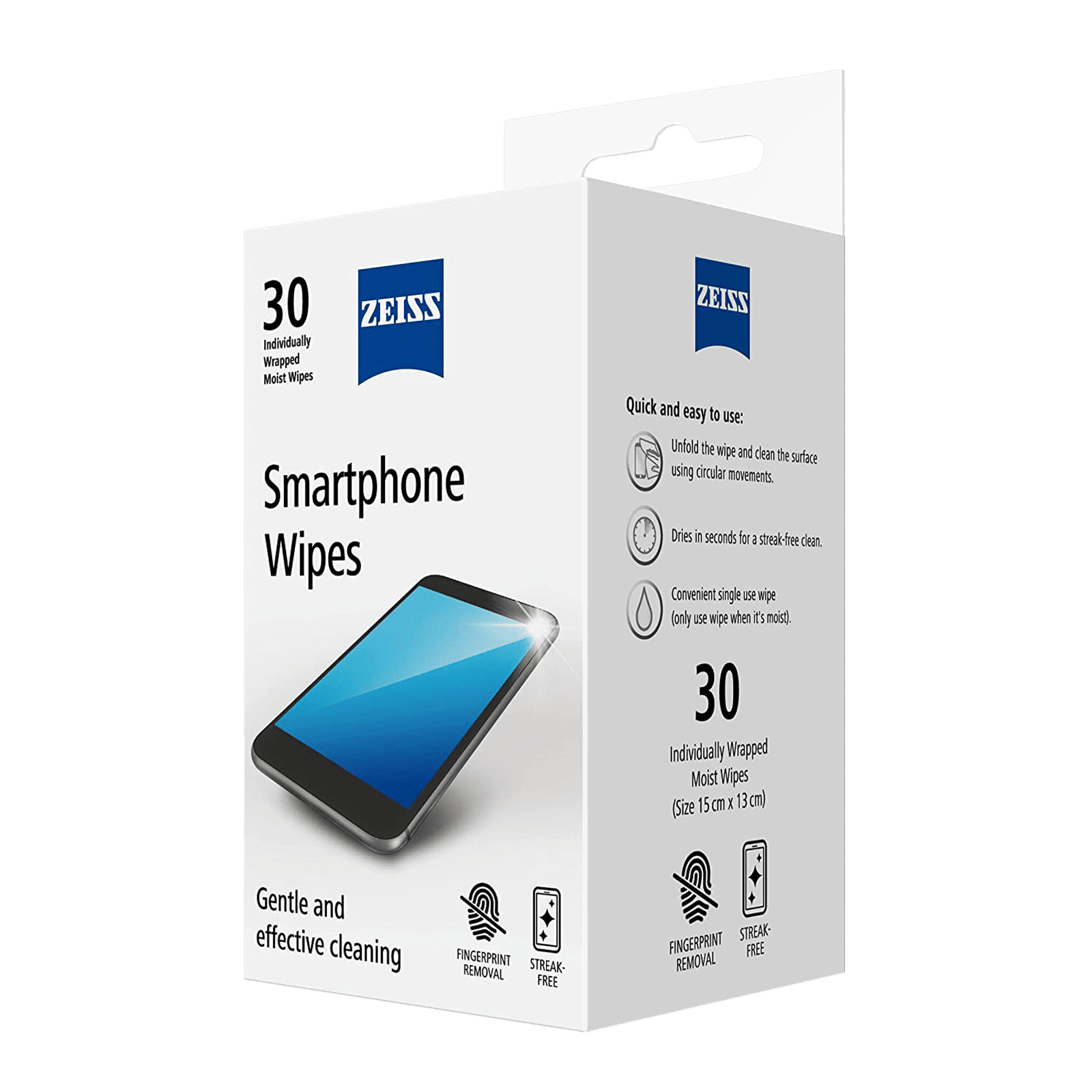 ZEISS Moist Wipes for Smartphones (30 Count, ZSW30, White)_3