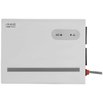 Croma 1.2 Amps Voltage Stabilizer For Upto 70 Inch LED Television Plus Setup Box (90 - 290 V, Twin Socket Output, CRES090KAA297203, White)