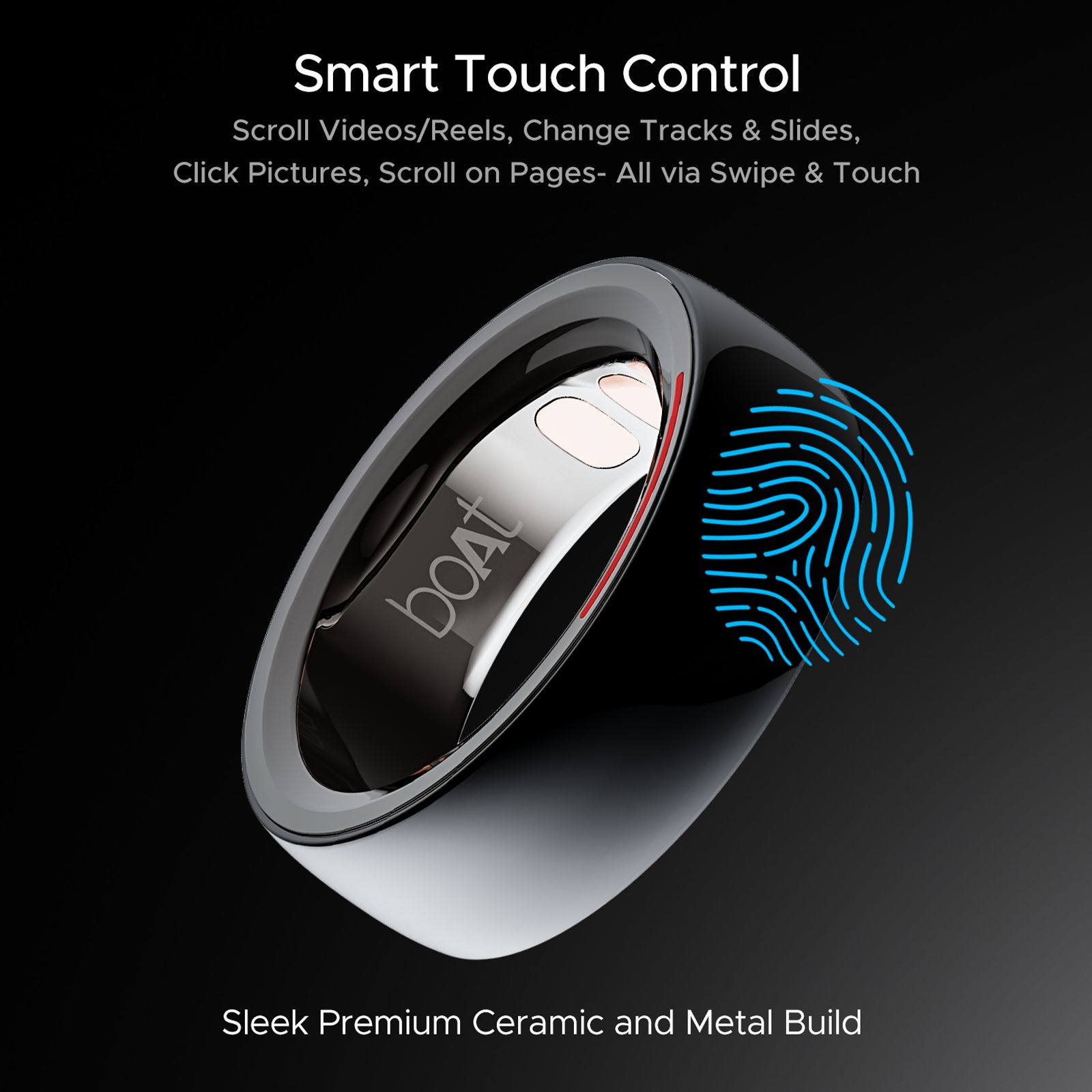 boAt Gen 1 Smart Ring with Activity Tracker (Size 9, 5ATM Water Resistant, Charcoal Black) boAt Gen 1 Smart Ring with Activity Tracker (Size 9, 5ATM Water Resistant, Charcoal Black)_2