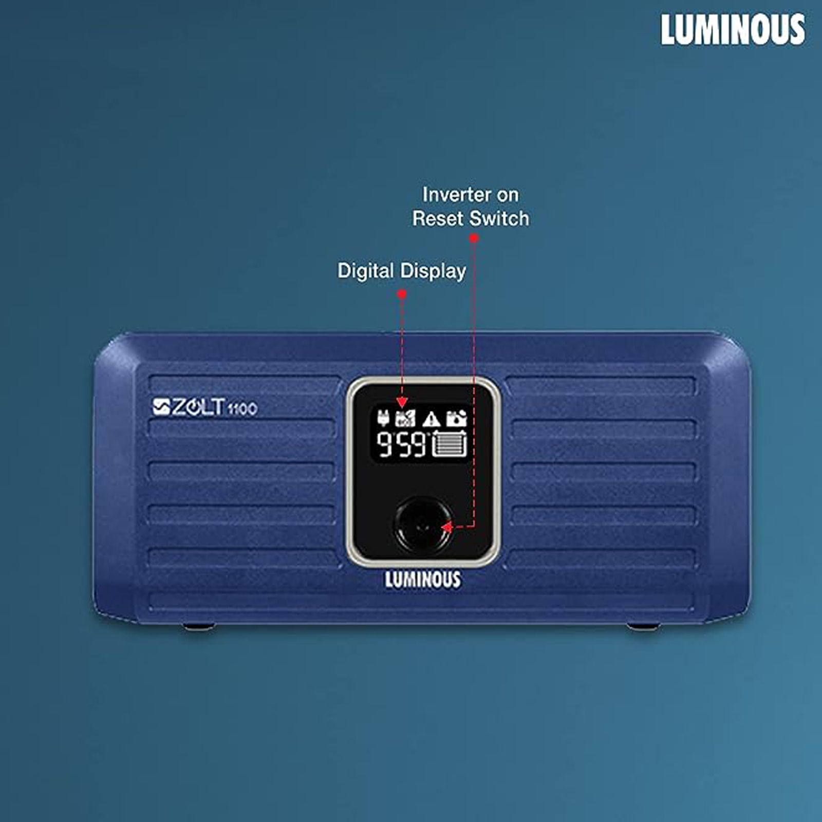 LUMINOUS Zolt 1100 24.5 Amps Inverter (Digital Display, Blue) LUMINOUS Zolt 1100 24.5 Amps Inverter (Digital Display, Blue)_3
