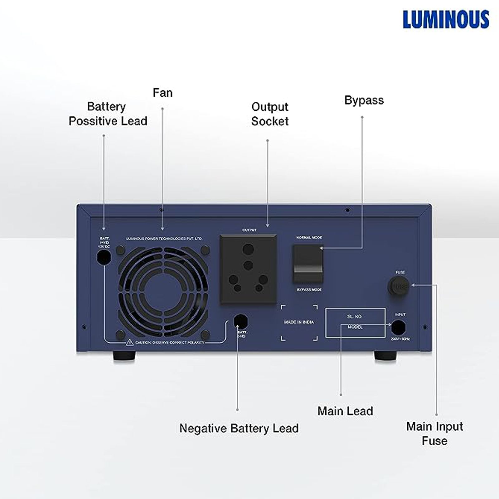 LUMINOUS Optimus1250 7.7 Amps Inverter (Blue) LUMINOUS Optimus1250 7.7 Amps Inverter (Blue)_2