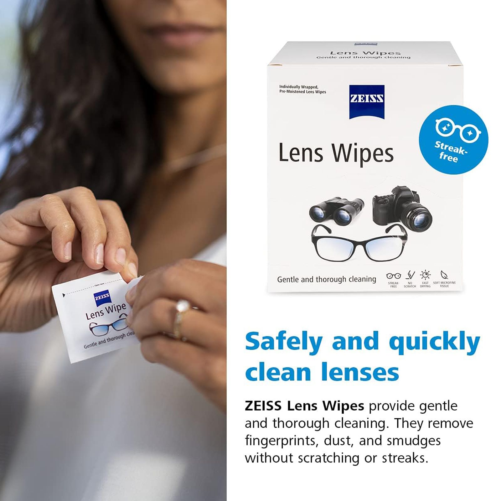 ZEISS Cleaning Wipes for Lens (200 Count, ZLW200N, White) ZEISS Cleaning Wipes for Lens (200 Count, ZLW200N, White)_4