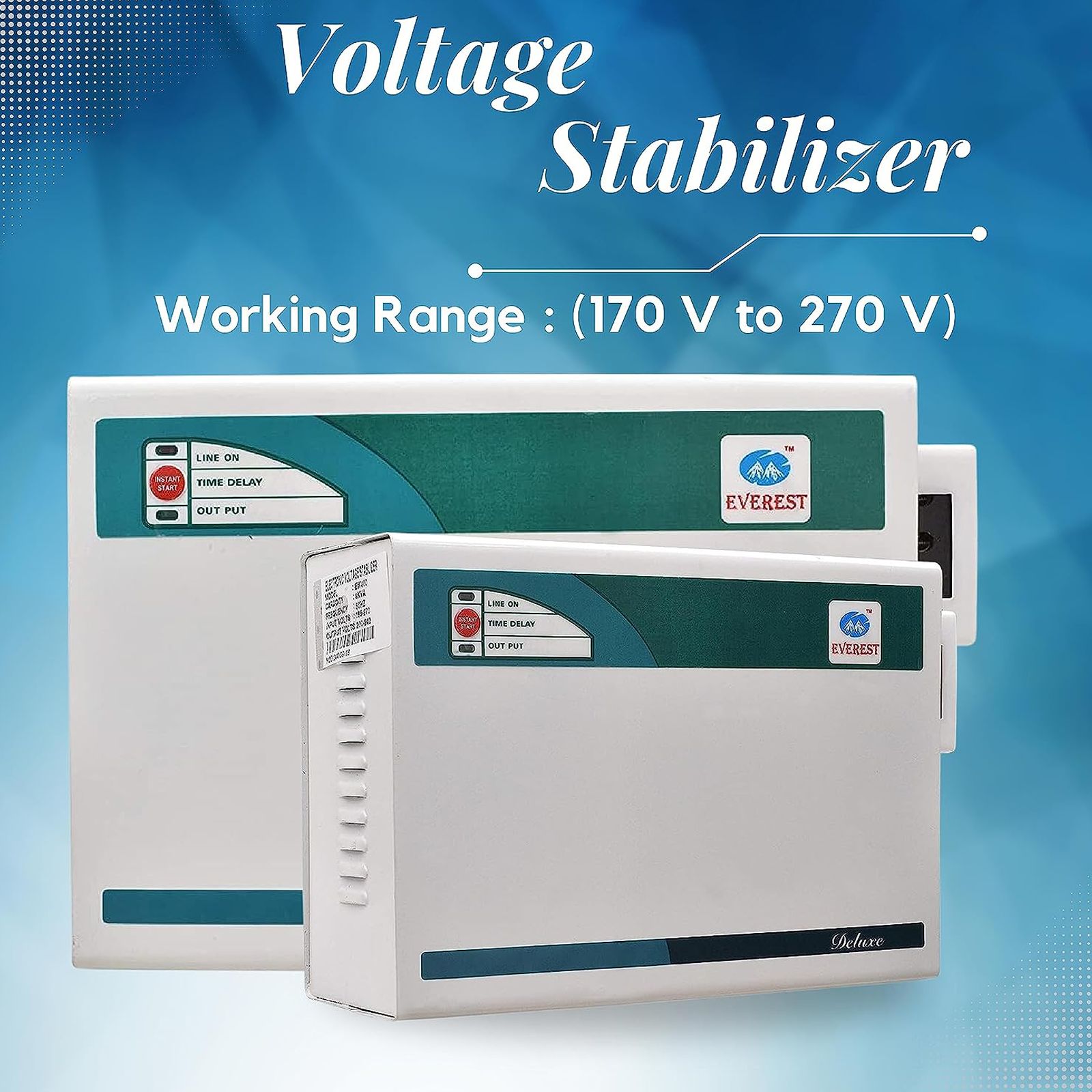 Everest EW 4 KVA DELUXE 10 Amps Voltage Stabilizer For Up to 1.5 Ton AC (170 - 270 V, Thermal Overload Protection, White) Everest EW 4 KVA DELUXE 10 Amps Voltage Stabilizer For Up to 1.5 Ton AC (170 - 270 V, Thermal Overload Protection, White)_6