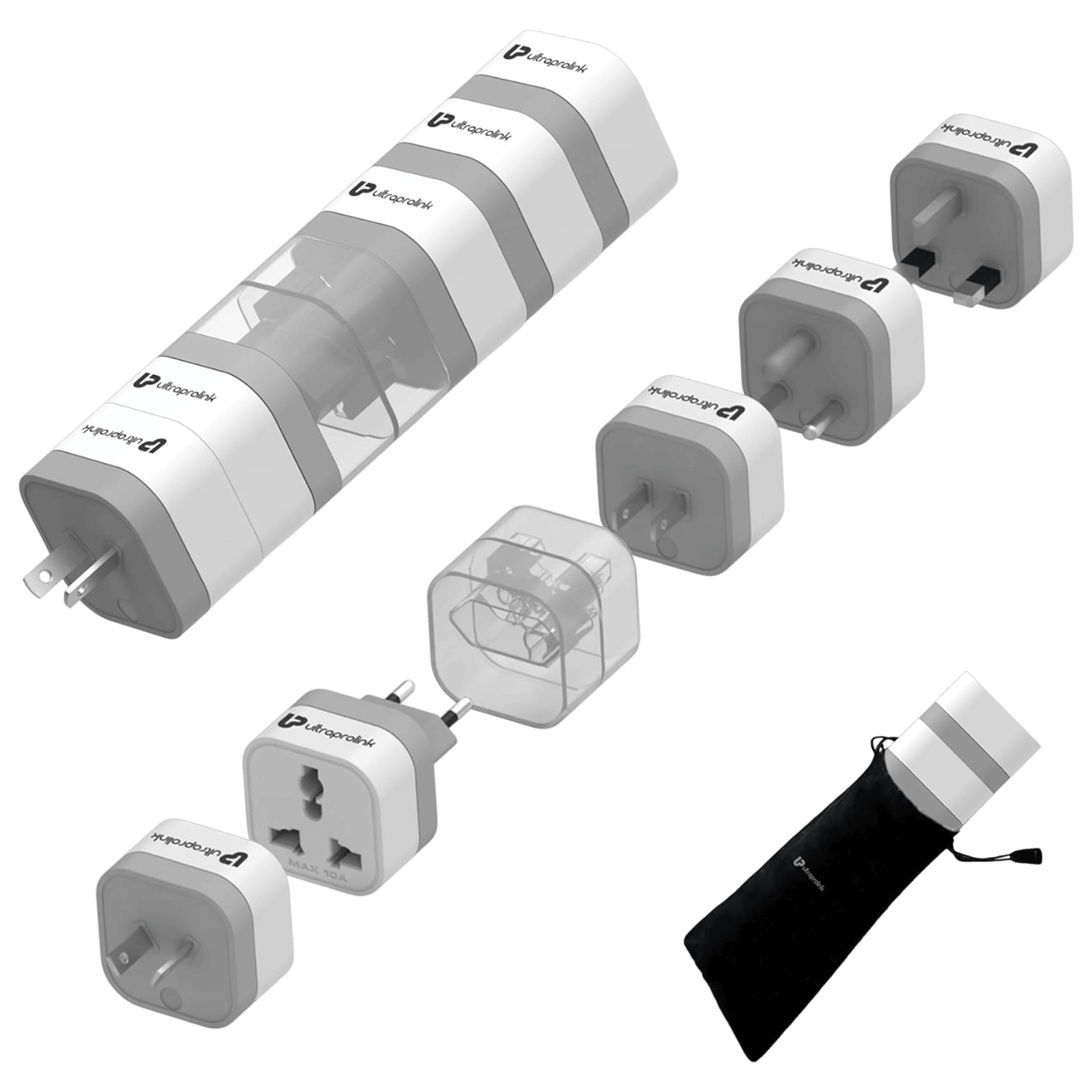 UltraProlink 5 Plugs Travel Adapter (Versatile Voltage Handling, UM1164, White) UltraProlink 5 Plugs Travel Adapter (Versatile Voltage Handling, UM1164, White)_1