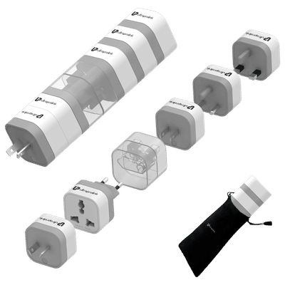 UltraProlink 5 Plugs Travel Adapter (Versatile Voltage Handling, UM1164, White)