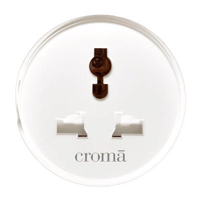Croma Alexa & Google Assistant Smart Plug For Room Heater, Air Conditioner (Voice control, CRSP10ASPA327201, White)