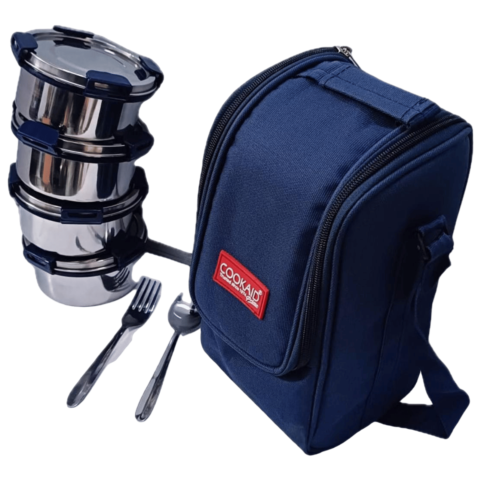 COOKAID Quad Meal 4 Lunch Box (Silver)_2