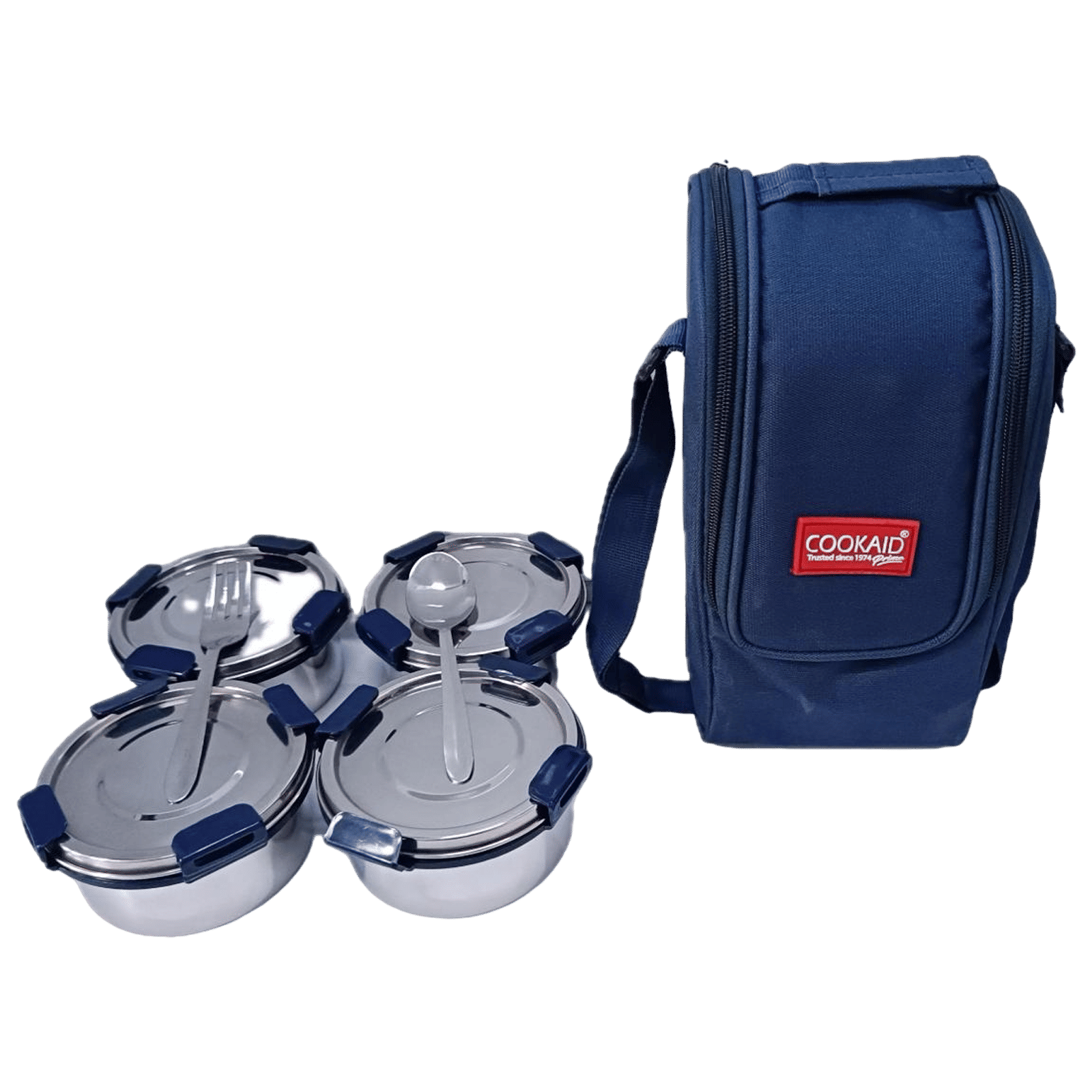 COOKAID Quad Meal 4 Lunch Box (Silver)_3